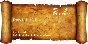 Rabi Lili névjegykártya