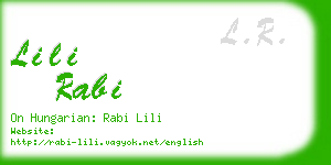 lili rabi business card